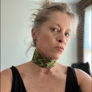 Custom hand beaded choker necklace and bracelet set.  One of a kind.